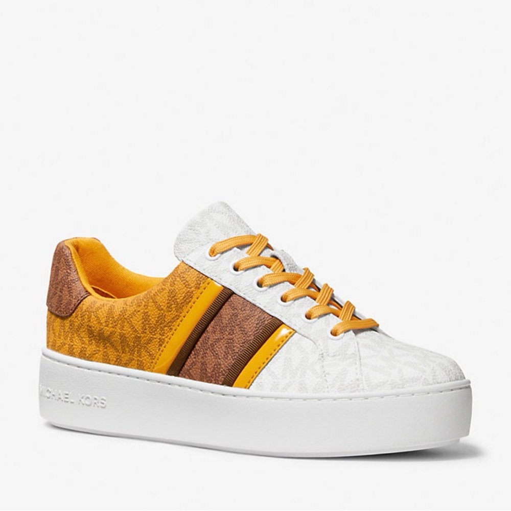 Michael Kors Poppy Color-Block Logo Stripe Sneakers size 7